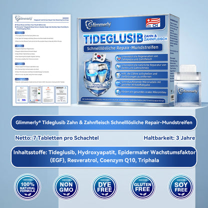 𝐺𝑙𝑖𝑚𝑚𝑒𝑟𝑙𝑦® Tideglusib Zahn & Zahnfleisch Schnelllösliche Repair-Mundstreifen