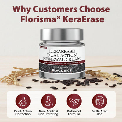 Florisma® KeraErase Dual-Action Renewal Cream ⚡ Discover smooth, clear, and even-looking skin again with a gentle, botanical formula that targets and renews skin irregularities, skin tags, and keratin buildup without irritation👨‍🔬