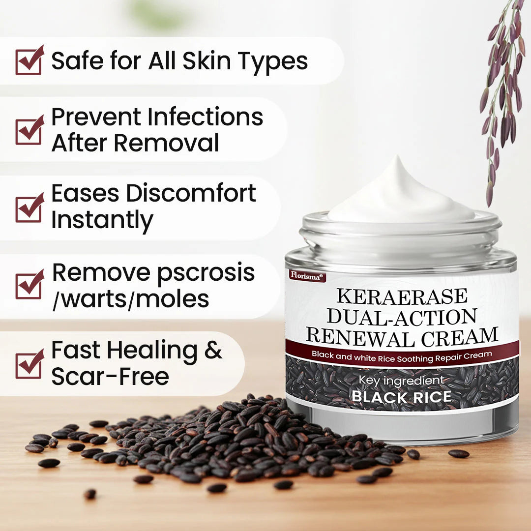 Florisma® KeraErase Dual-Action Renewal Cream ⚡ Discover smooth, clear, and even-looking skin again with a gentle, botanical formula that targets and renews skin irregularities, skin tags, and keratin buildup without irritation👨‍🔬